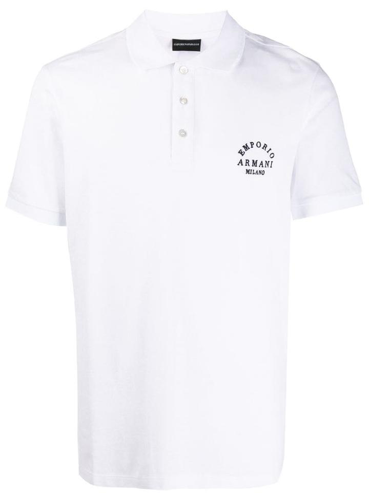 Emporio Armani Embroidered Polo Shirt - White