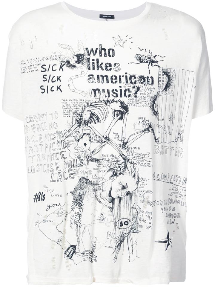 R13 Printed T-shirt - White