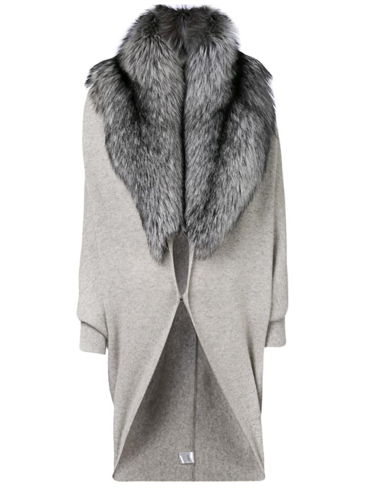 N.peal Cocoon Fur Cape - Grey