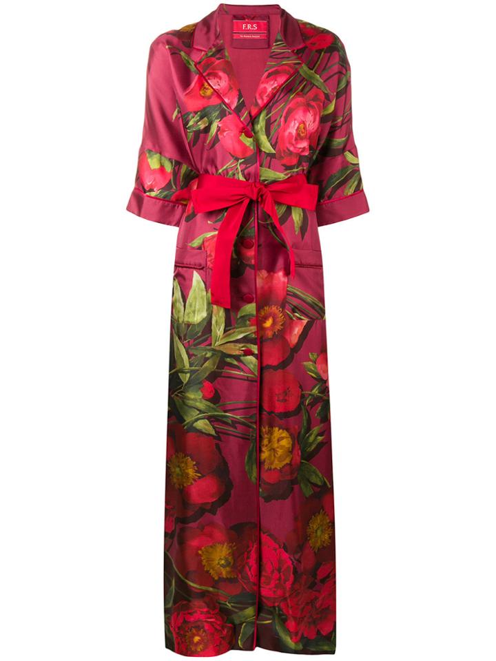 F.r.s For Restless Sleepers Oversized Floral Trench Coat - Pink &