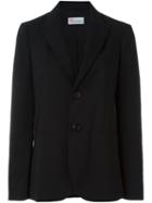 Red Valentino Button Blazer, Women's, Size: 42, Black, Polyester/spandex/elastane/acetate/virgin Wool