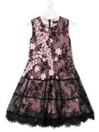 John Richmond Kids Floral Lace Dress - Black