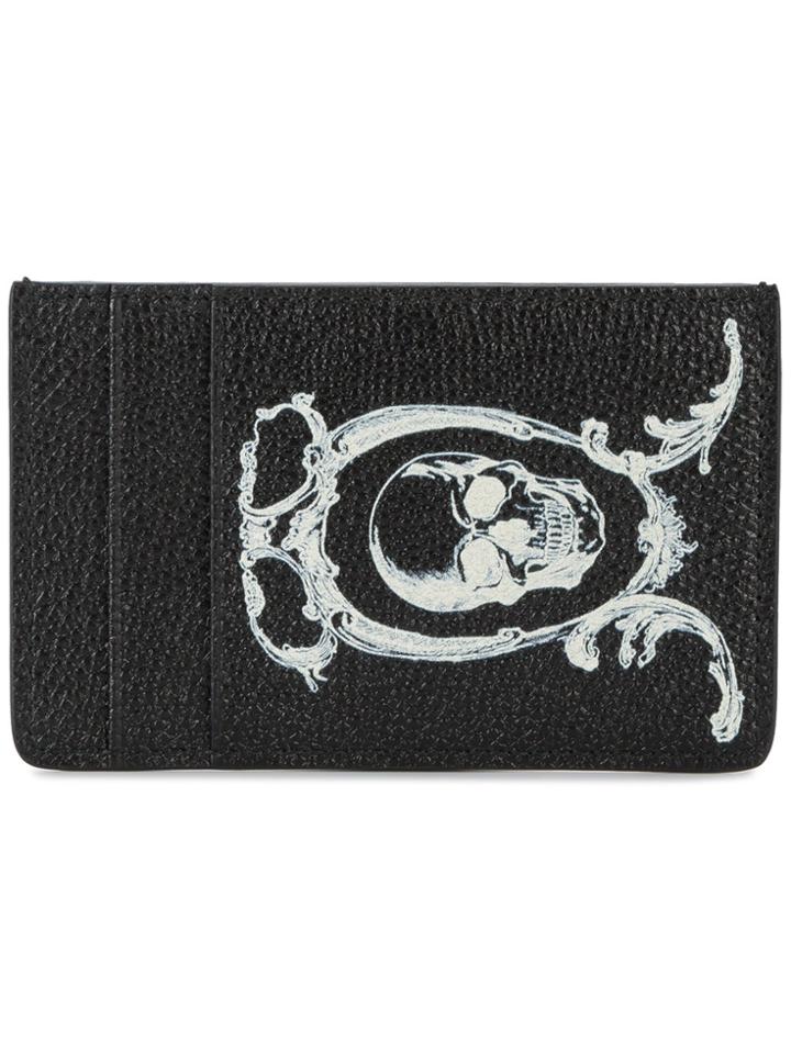 Alexander Mcqueen Skull Print Cardholder - Black