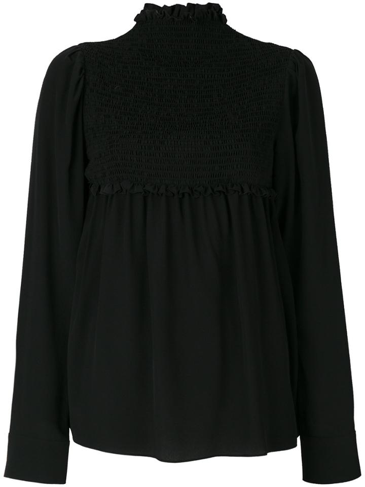 Stella Mccartney Ruched Neck Top - Black