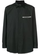 Issey Miyake Men Embroidered Welt Pocket Shirt - Black