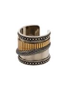 Alexander Mcqueen Engraved Tube Ring - Metallic
