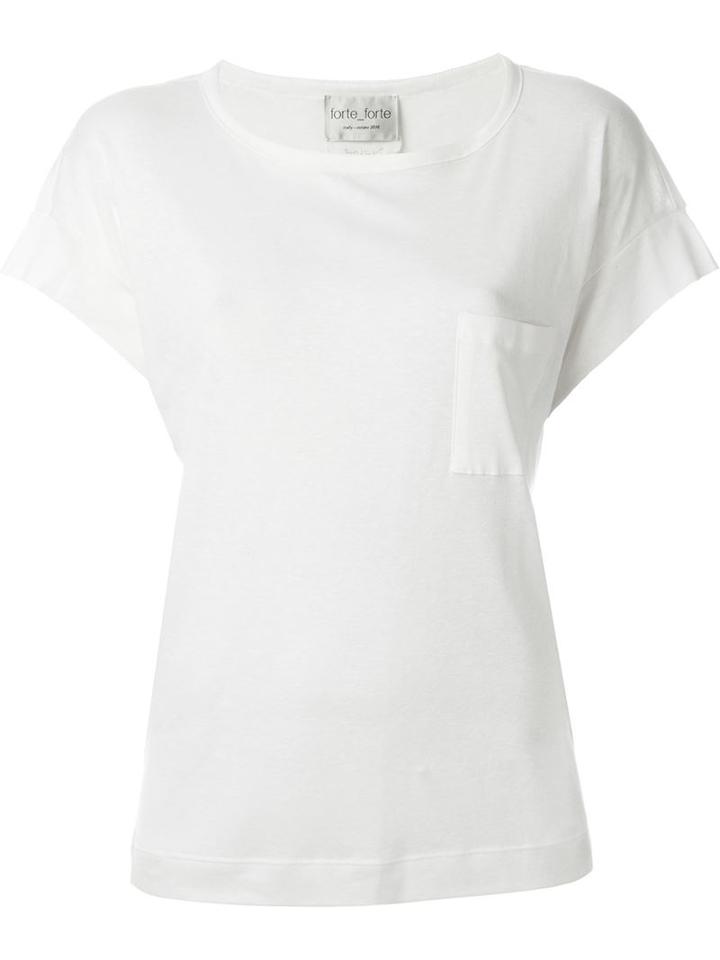 Forte Forte Chest Pocket T-shirt, Women's, Size: I, White, Cotton/linen/flax