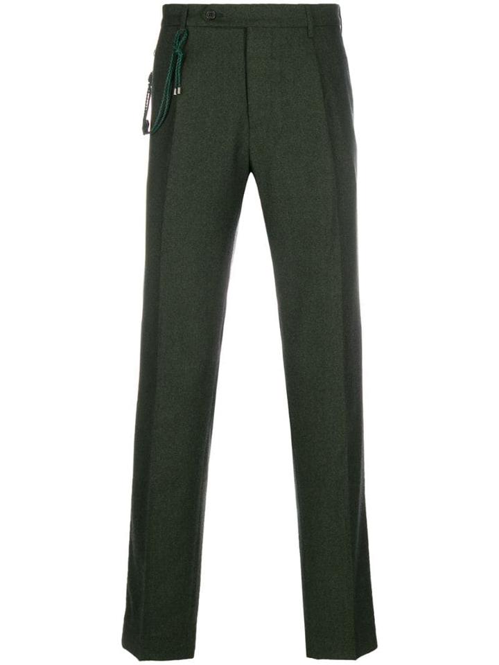 Berwich Cord-detail Slim Trousers - Green