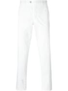 Fay Slim-fit Trousers, Men's, Size: 46, White, Cotton/spandex/elastane