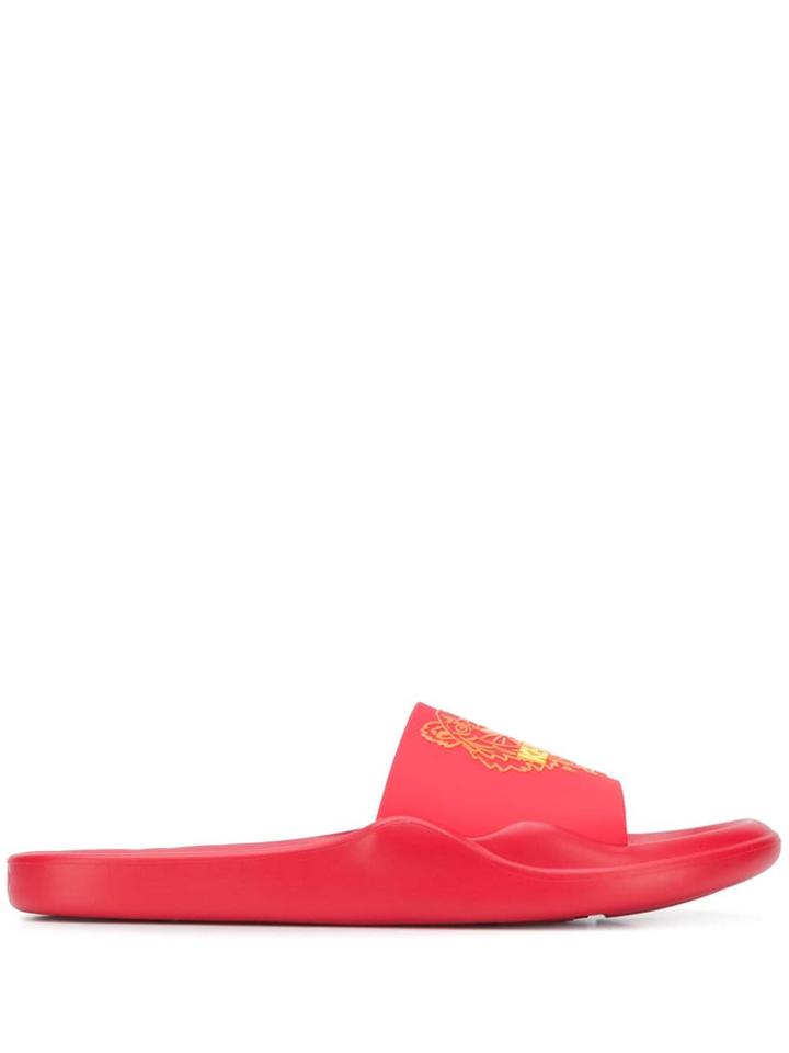 Kenzo Tiger Pool Slides - Red