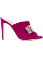 Chloe Gosselin Sienna Embellished Mules - Pink & Purple