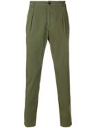Department 5 Front Pleat Cropped Trousers - Green