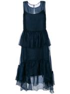 P.a.r.o.s.h. Frill Trim High Low Hem Dress - Blue