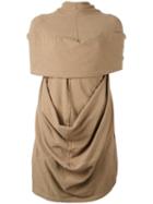 Rick Owens Drkshdw Draped Knitted Top, Women's, Size: Small, Brown, Cotton