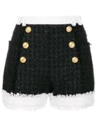 Balmain Tweed Double Breasted Shorts - Black