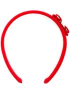 Salvatore Ferragamo Bow Headband, Women's, Red, Cotton/plastic/rayon/brass