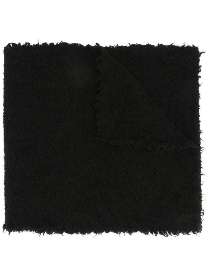 Faliero Sarti Frayed Scarf, Men's, Black, Virgin Wool/cashmere/nylon