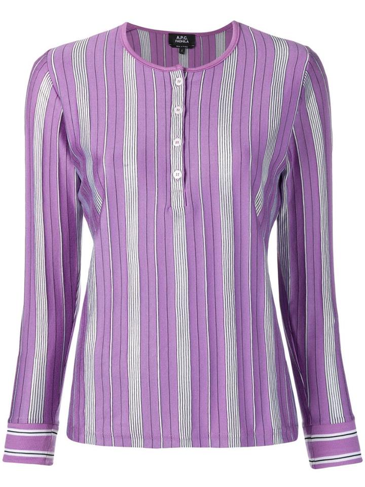 A.p.c. Striped Jersey - Purple