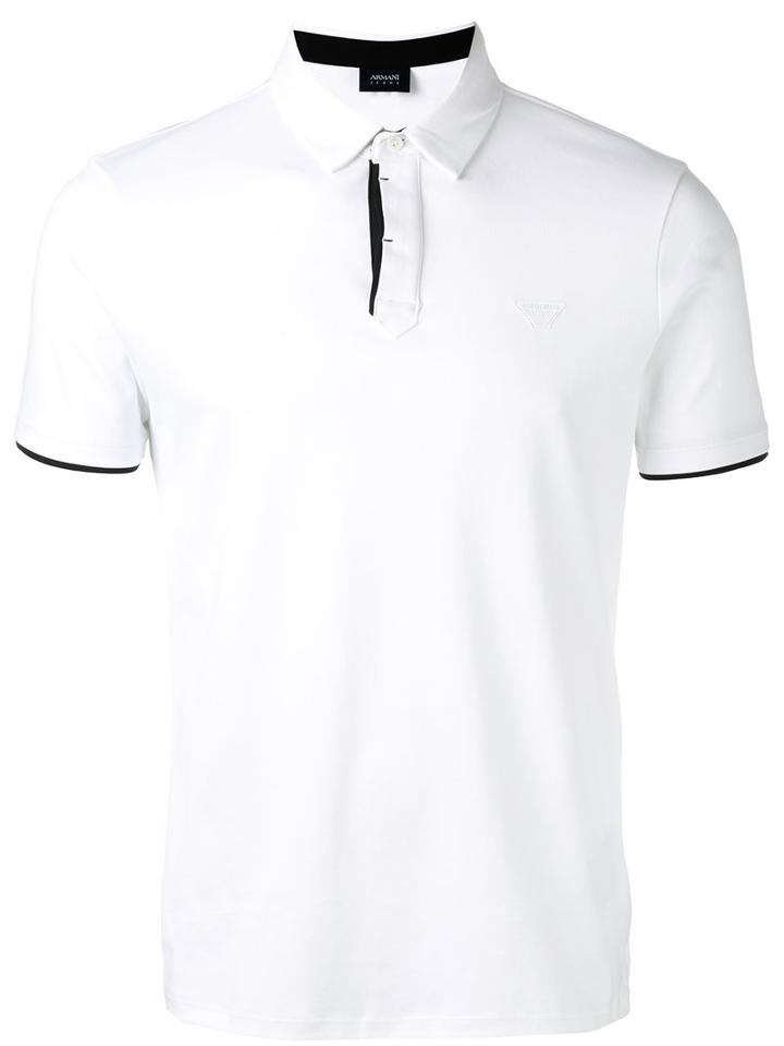 Armani Jeans - Contrast Detail Polo Shirt - Men - Cotton - Xxl, White, Cotton