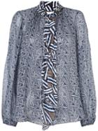 Diane Von Furstenberg Ruffled Printed Blouse