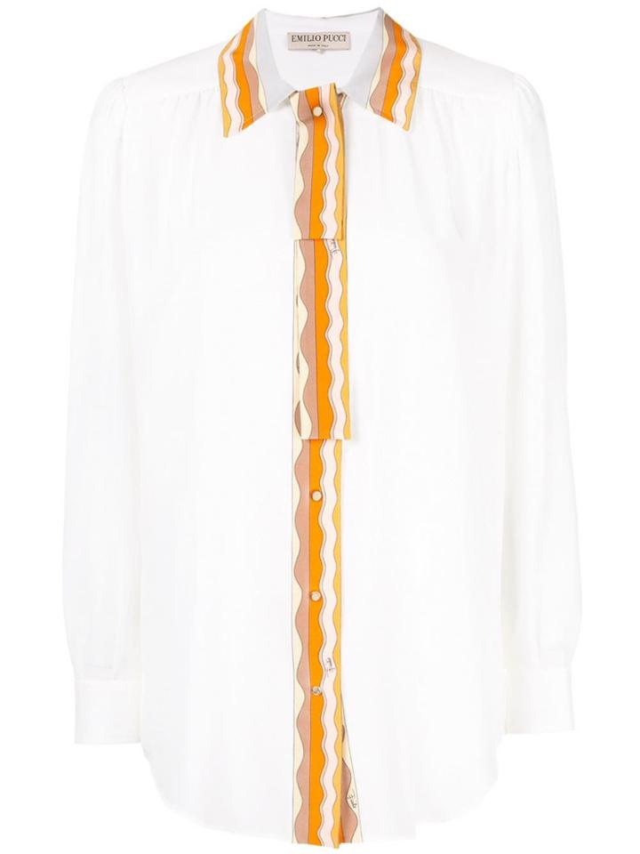 Emilio Pucci Embellished Trim Shirt - White
