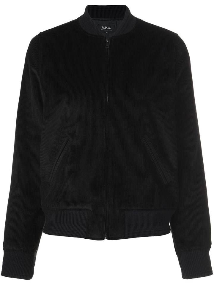 A.p.c. Classic Bomber Jacket, Women's, Size: 36, Black, Cotton
