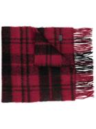 Saint Laurent Check Pattern Scarf - Red