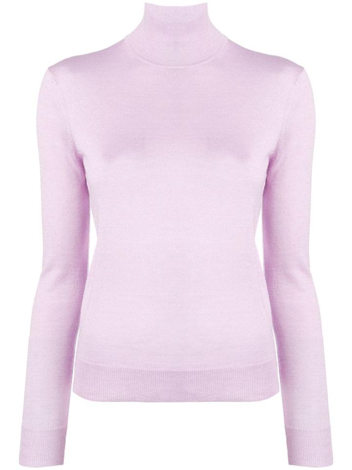 Theory Long Sleeved Turtle Neck Jumper - Purple
