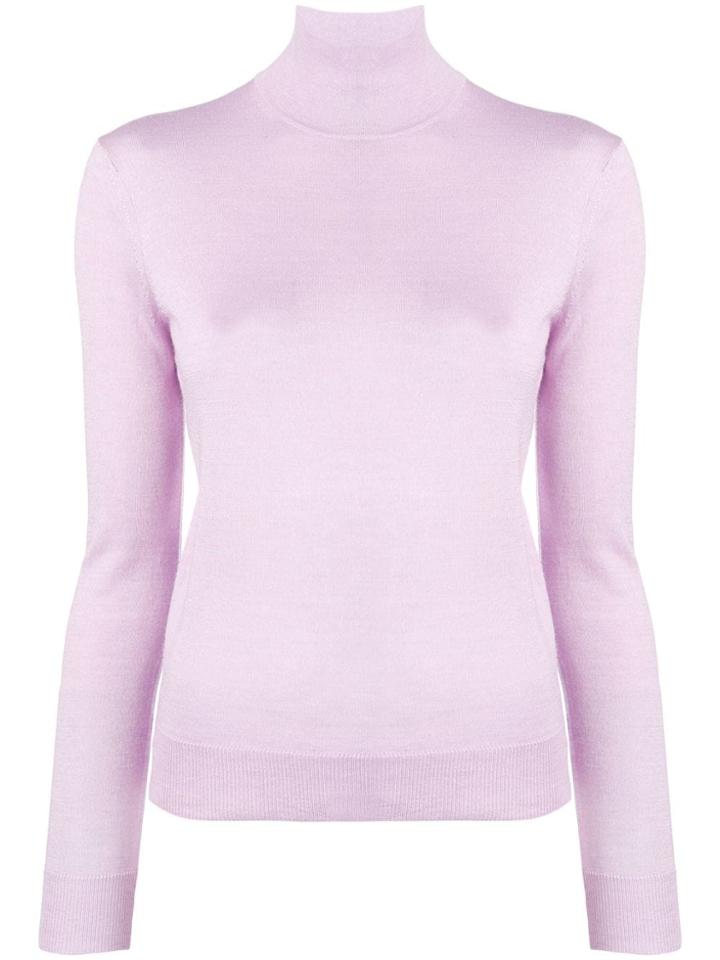 Theory Long Sleeved Turtle Neck Jumper - Purple