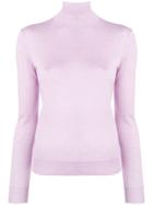 Theory Long Sleeved Turtle Neck Jumper - Purple