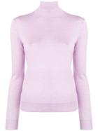 Theory Long Sleeved Turtle Neck Jumper - Purple