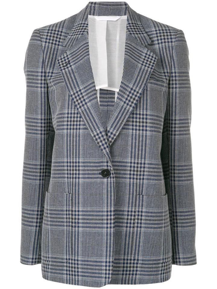 Acne Studios Single-breasted Plaid Blazer - Blue
