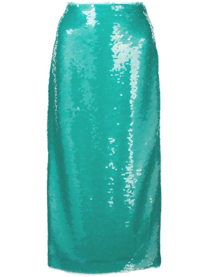 Prabal Gurung Sequin Pencil Skirt - Blue