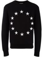 Études Embroidered Star Sweatshirt, Men's, Size: Medium, Black, Cotton/polyester
