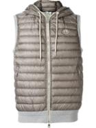 Moncler Padded Front Gilet, Men's, Size: Large, Grey, Polyamide/cotton/feather Down