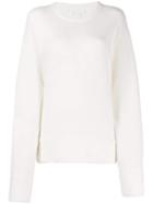 Genny Deconstructed Knit Sweater - White