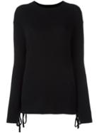 Rta Lace Up Side Jumper, Women's, Size: Xs, Black, Cashmere