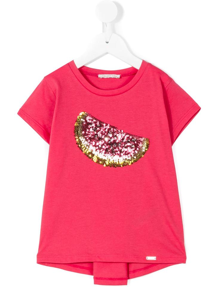 Liu Jo Kids - Sequinned Watermelon T-shirt - Kids - Cotton/polyester - 2 Yrs, Pink/purple