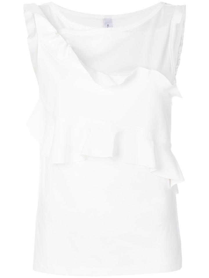 Carven Double Flounce Top - White