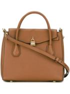 Michael Michael Kors Padlock Detailed Tote Bag, Women's, Brown, Leather