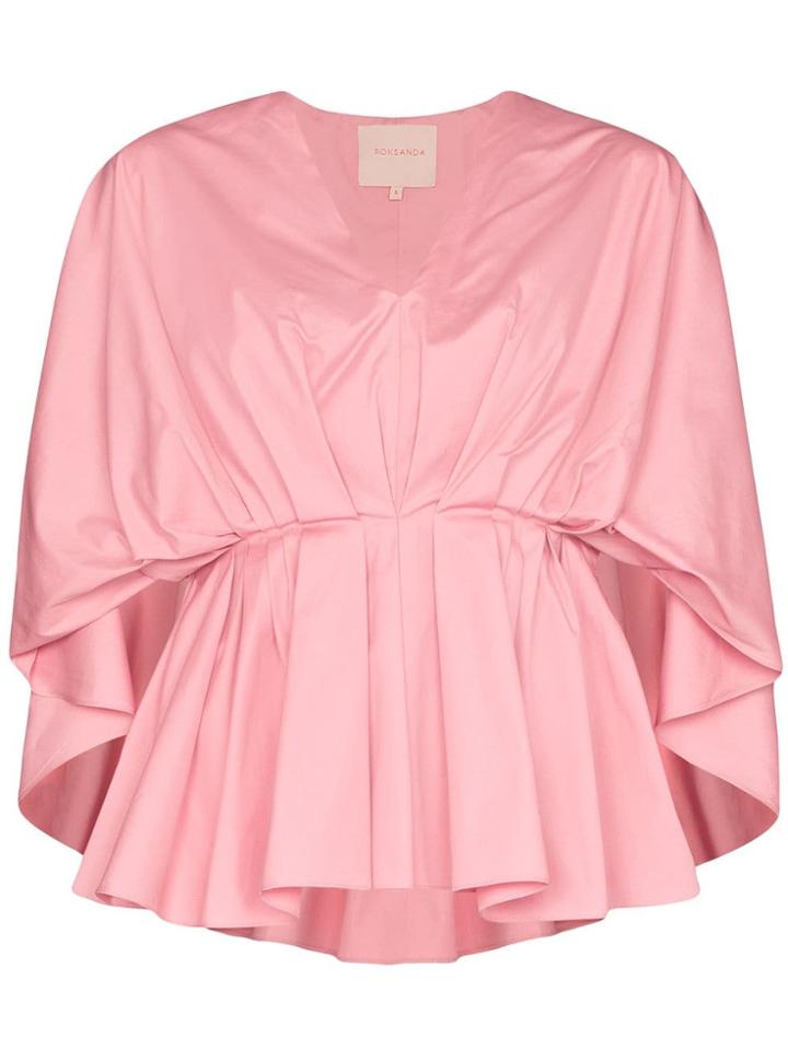 Roksanda Roks Cttn Top Vn Ls Pplm - Pink