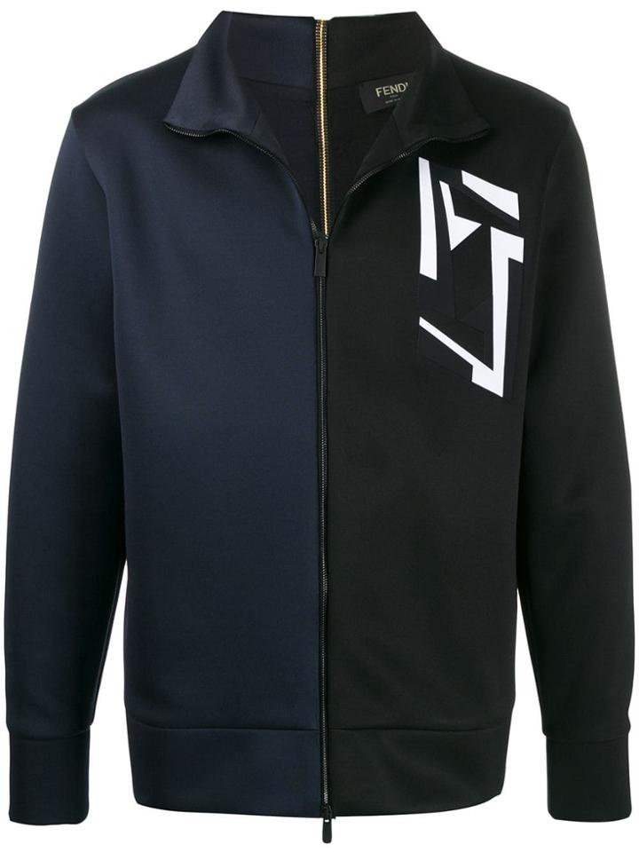 Fendi Reversible Colour-block Jacket - Blue