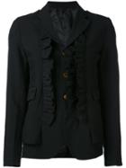 Comme Des Garçons - Ruffle Appliqué Blazer - Women - Polyester - Xs, Black, Polyester