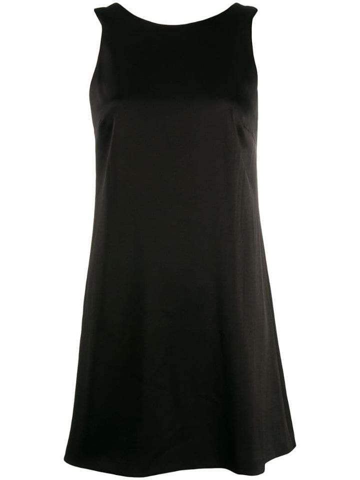 Alice+olivia Satin Shift Dress - Black