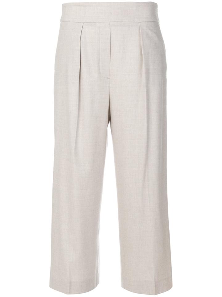 Fabiana Filippi Pleated Cropped Trousers - Nude & Neutrals