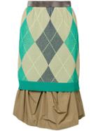 Kolor Argyle Layer Skirt - Brown