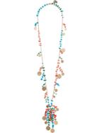 Rosantica Double Loop Beaded Coin Necklace - Gold