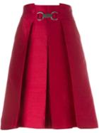 Céline Vintage Pleated Skirt, Women's, Size: 34, Red