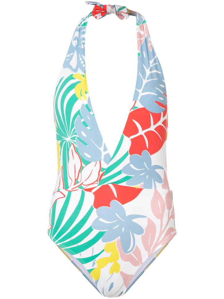 Patbo Deep V-neck Swimsuit - White