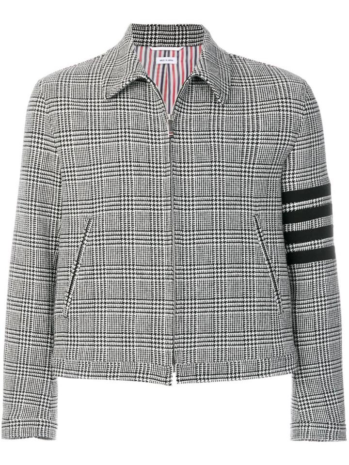 Thom Browne Prince Of Wales Check Woven Golf Jacket - Black